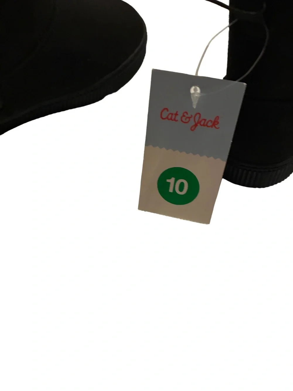 Cat & Jack Kids Black Faux Suede Booties with Zipper Size 10 NWT